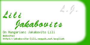 lili jakabovits business card